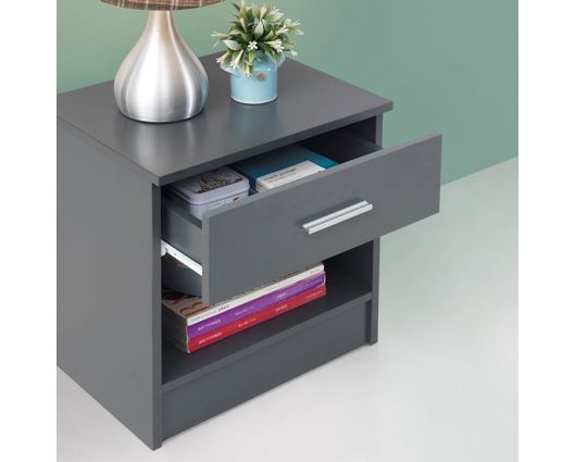 Original Nightstand with 1 Drawer-Dark Grey