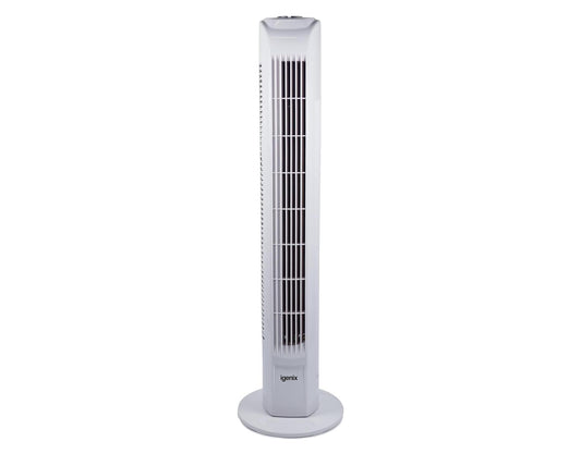 Igenix 30" Tower Fan with 7 Hour Timer and Remote Control - White