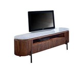 Olin Mango Wood Large TV Stand With Marble Top & Metal Legs