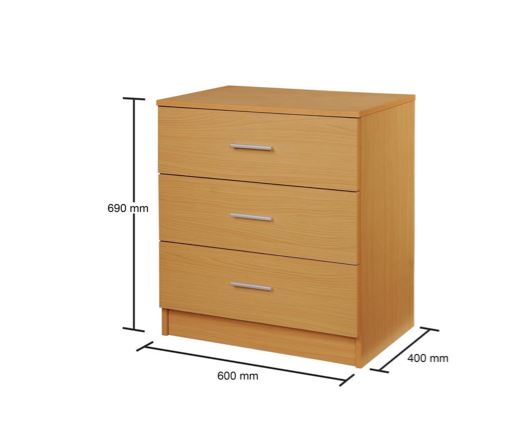 Original 3 Drawer Chest-Beech