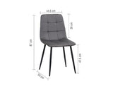 Axel Fluted Dining Table with 4 Fabric Chairs - Walnut