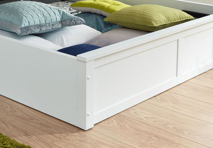 Madrid Wooden Ottoman Double Bed - White