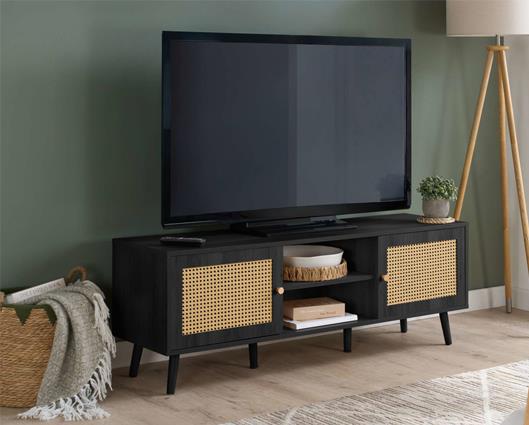 Croxley Rattan Large TV Unit - Black