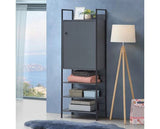 Zulu 3 Piece Bedroom Furniture Set Open Wardrobes-Dark Grey