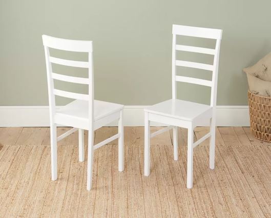 Pagan Dining Table & 2 Ladder Chairs- White