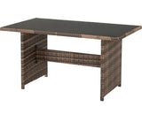 Aspen Corner Garden Furniture Set - Brown Rattan/Grey Fabric