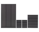 MALVERN 3 DOOR WARDROBE BEDROOM SET - GREY