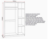 PARIS 3 DOOR MIRRORED WARDROBE - SMOKED ASH EFFECT