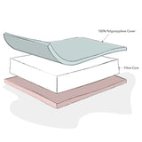 Space Saver Cot & Fibre Mattress-Taupe Grey