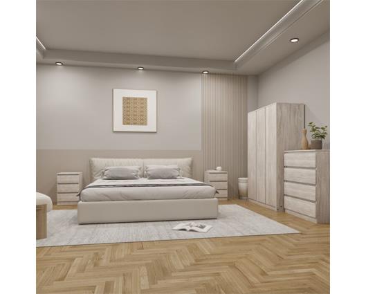 MALVERN 3 DOOR WARDROBE BEDROOM SET - URBAN SNOW