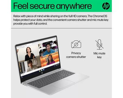 HP 15a-nb0504sa 15.6" Chromebook - Intel® N100, 128 GB GB UFS, Silver