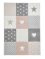 Hearts + Stars Kids Rug - Pink - 120cm x 170cm