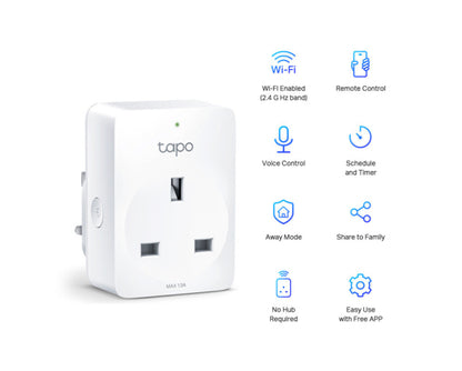 TP-Link Tapo P100 WiFi Smart Plug 4 Pack - Works With Alexa and Google Assistant