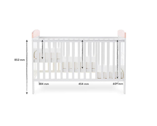 Rabbit Pink Cot Bed & Under Drawer