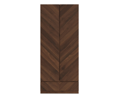 Ciaro 2 Door 1 Drawer Wardrobe- Royal Walnut