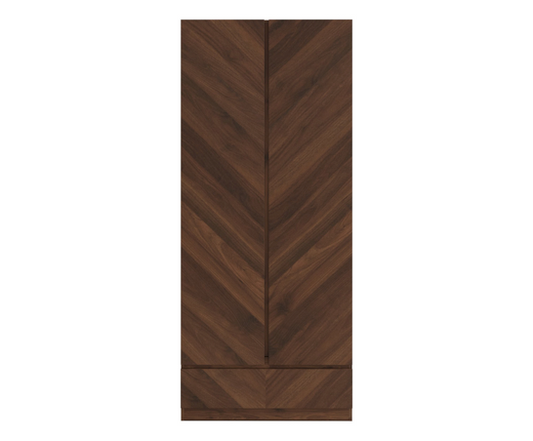 Ciaro 2 Door 1 Drawer Wardrobe- Royal Walnut