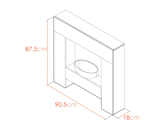 Cube Electric Fireplace Suite in Textured Black 36 Inch
