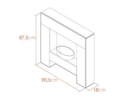 Cube Electric Fireplace Suite in Textured Black 36 Inch