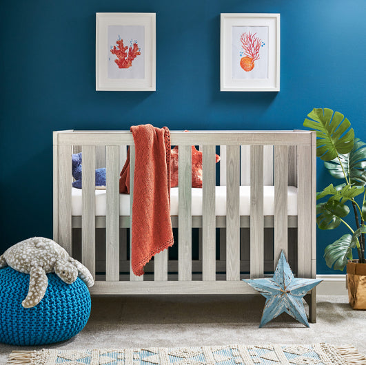 Nina Mini Cot Bed - Grey Wash & White