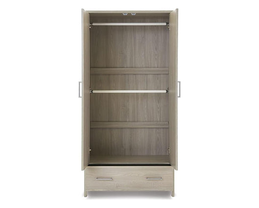 Nina Double Wardrobe - Grey Wash & White