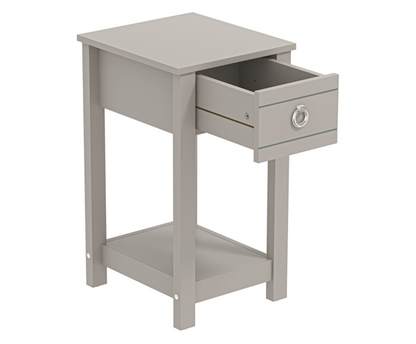 Clover 1 Drawer Bedside Table- Ivory