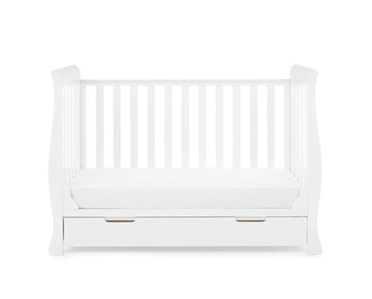 Seren Mini Cot Bed + Moisture Mngmnt Mattress - White