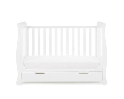 Seren Mini Cot Bed + Moisture Mngmnt Mattress - White