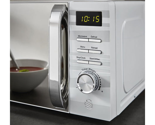 White 700W Digital Microwave