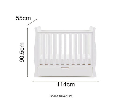 Seren Space Saver Cot + Sprung Mattress - White