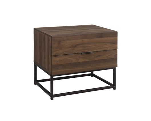 Hermione 2 Drawer Bedside Table - Walnut