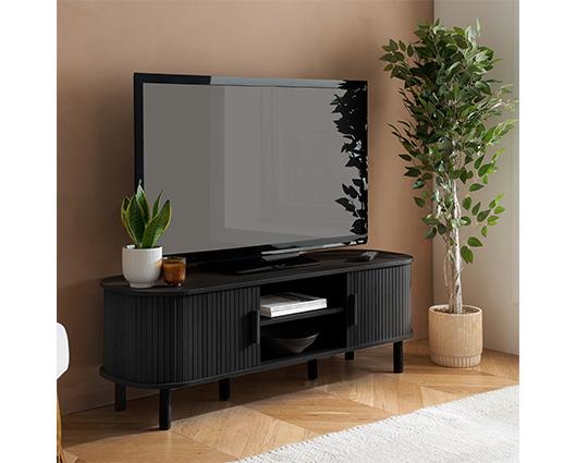 Axel Fluted Large TV Unit - Black