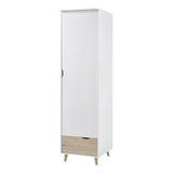 Shanelle 1 Door Wardrobe White-Oak
