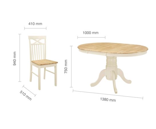 Charlie Round Extending Dining Table & 6 Chairs