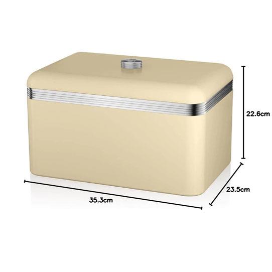 Swan Cream Retro Bread Bin