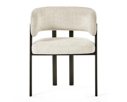 Bolivia Set of 2 Dining Chairs Cream & Black
