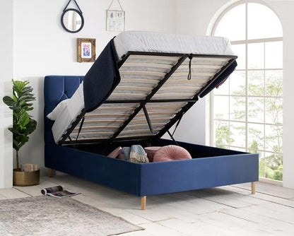 Loxley Double Ottoman Bed - Blue