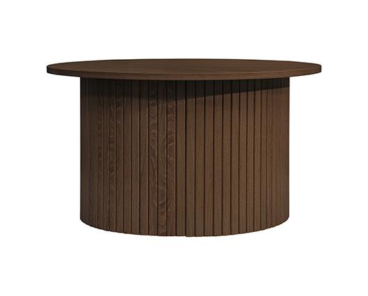 Axel Round Fluted Coffee Table - Walnut