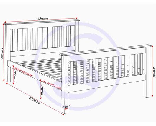 MONACO 5' HIGH END BED - DARK GREY/OAK EFFECT