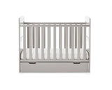 Grady Cot Bed, Under Drawer + Fibre Mattress - Warm Grey