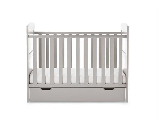 Grady Cot Bed, Under Drawer + Fibre Mattress - Warm Grey
