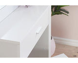 Emilia 1 Drawer Sliding Mirror Dressing Table - White