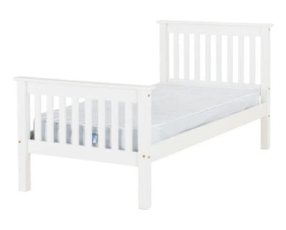 Monaco Single Bed High Foot End - White