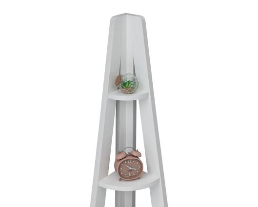Corner Ladder Bookcase-White