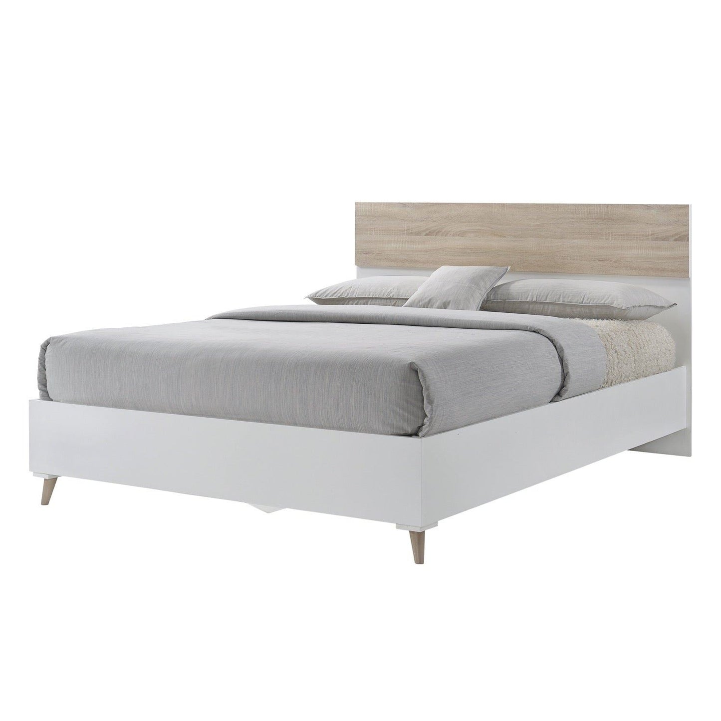 Stockholm Double Bed - White Oak