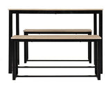 LINCOLN 1+2 DINING BENCH SET - SONOMA OAK EFFECT/BLACK