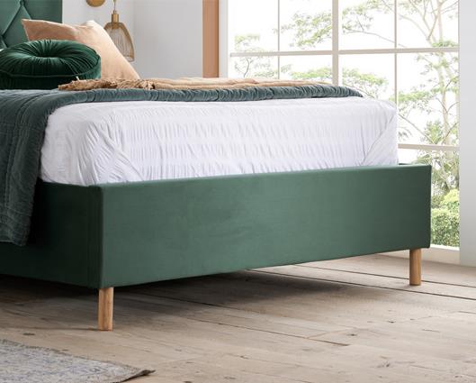 Loxley Double Ottoman Bed - Green