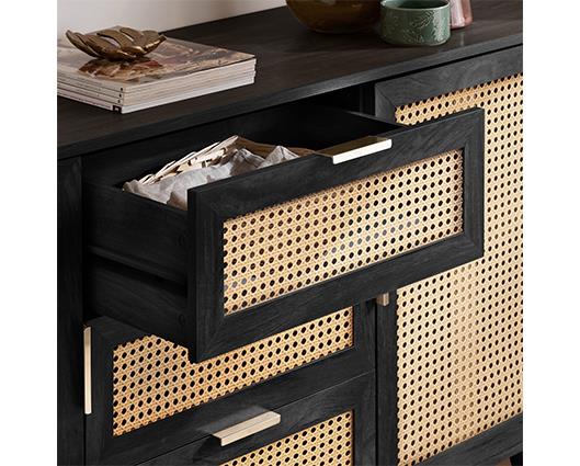 Noah 2 Door 3 Drawer Sideboard - Black