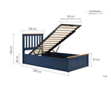 Phoenix Single Ottoman Bed - Navy