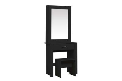 Emilia 1 Drawer Sliding Mirror Dressing Table - Black