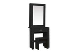 Emilia 1 Drawer Sliding Mirror Dressing Table - Black
